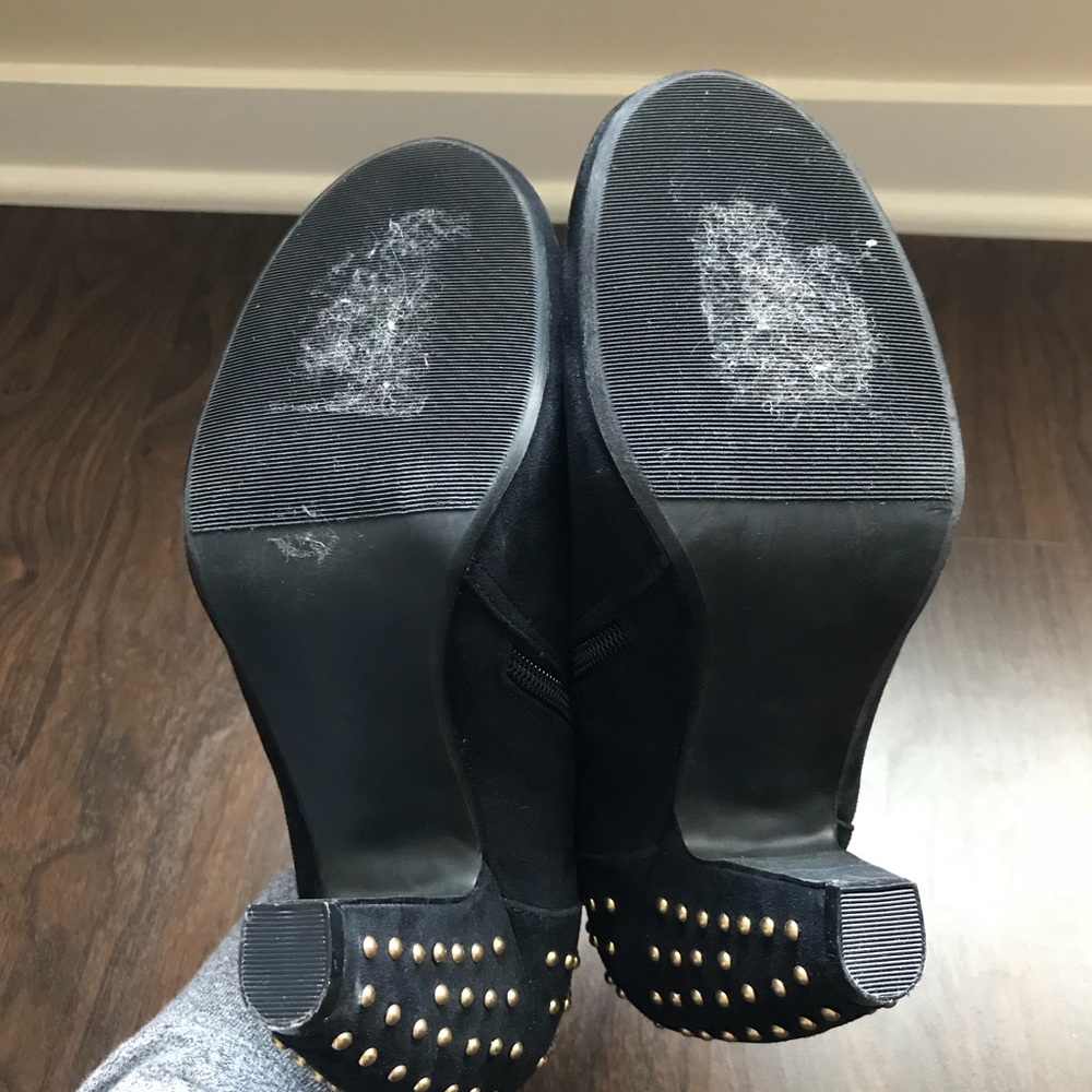 Gold Studded Suede Ankle Booties - Picture 4 of 6